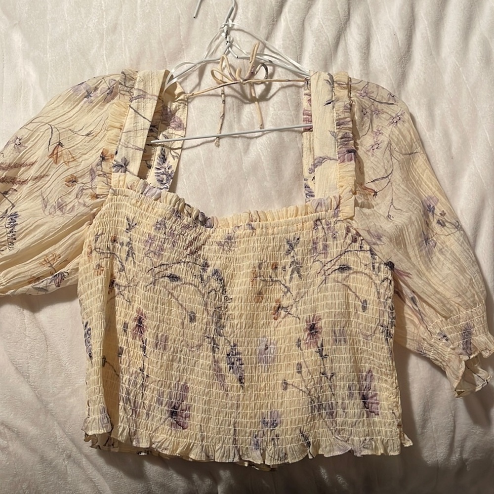 Floral Square Neck Shirt